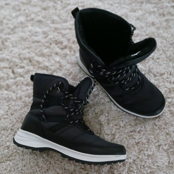 Ice Fields Winter Snow Boots Womens 6 Black Heat-MX Insulation Light Weight Lace - Picture 3 of 11